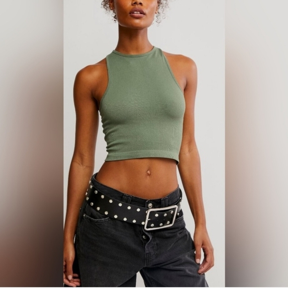 Free People Intamitely Hayley Racerback Brami - Green | Size XS/S - Picture 4 of 5